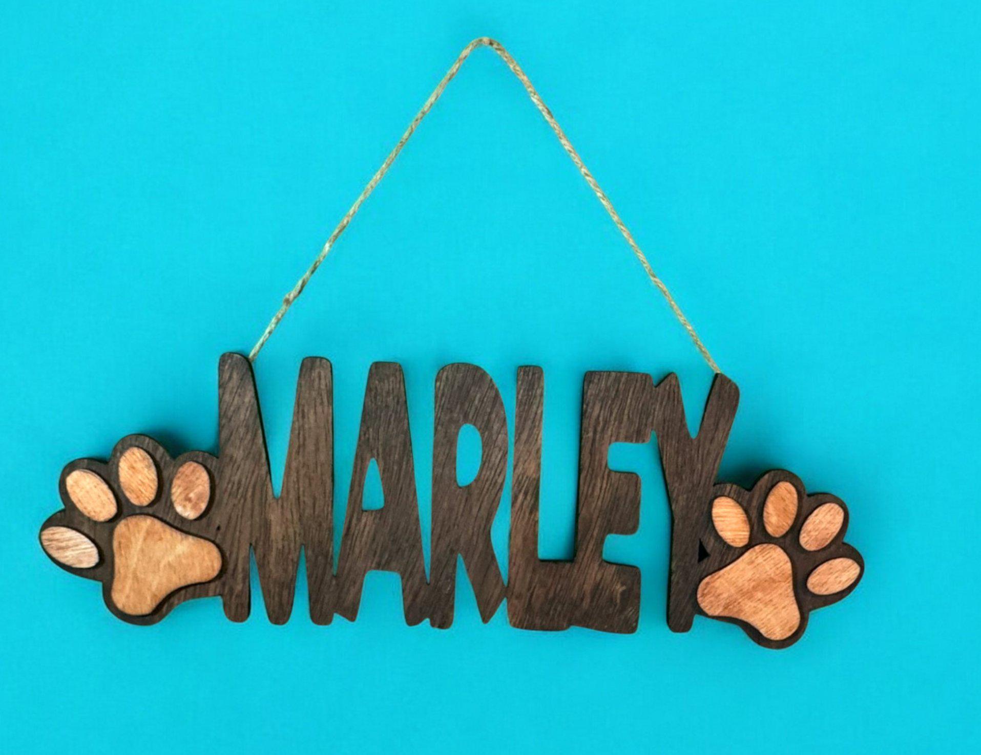 Personalized Wooden Pet Sign: Custom Paw Print Decor - Thumbnail 7