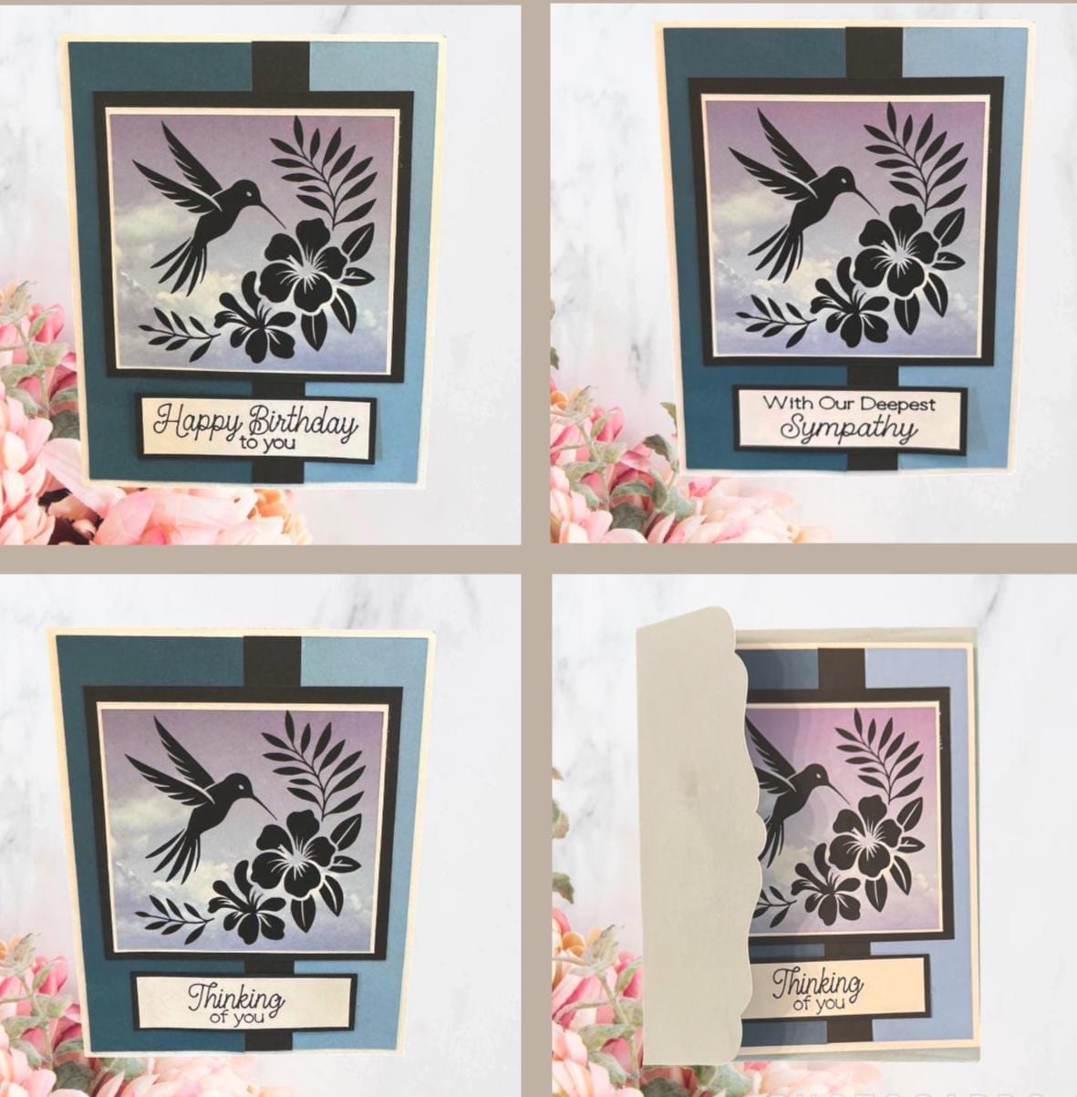 Handmade Hummingbird Card: Layered Paper Art, Custom Sentiment - Thumbnail 7