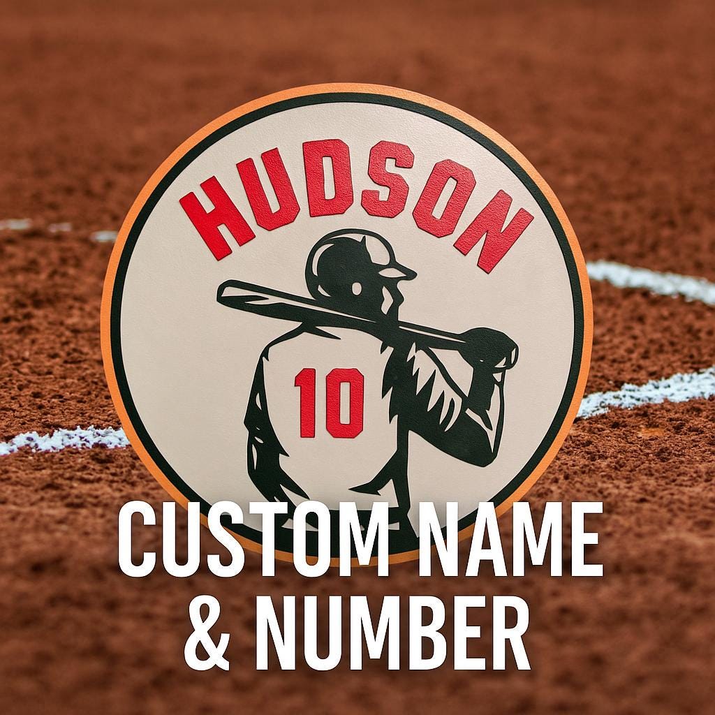 Personalized Baseball Name Sign: Custom Jersey Number, Name - Thumbnail 3