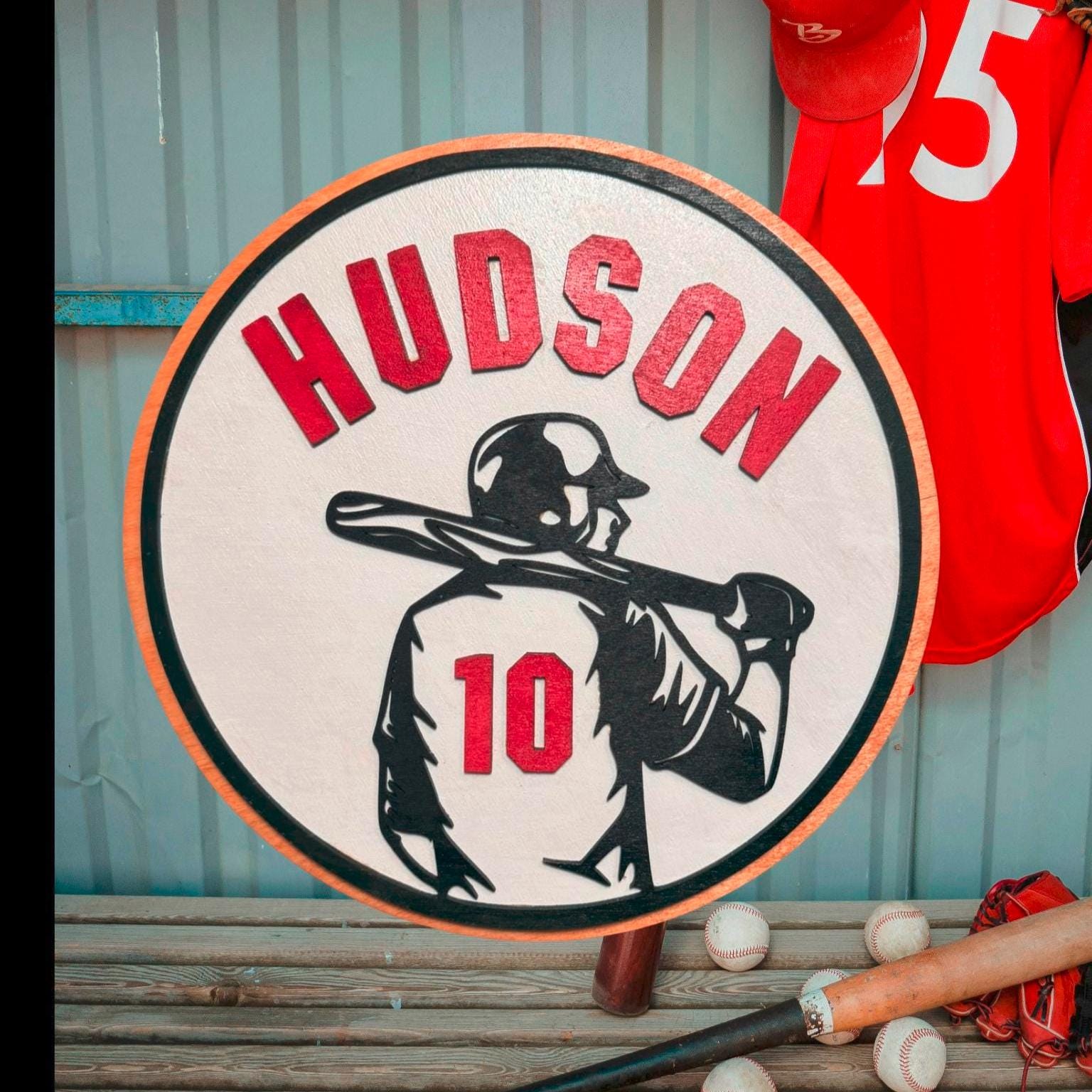 Personalized Baseball Name Sign: Custom Jersey Number, Name