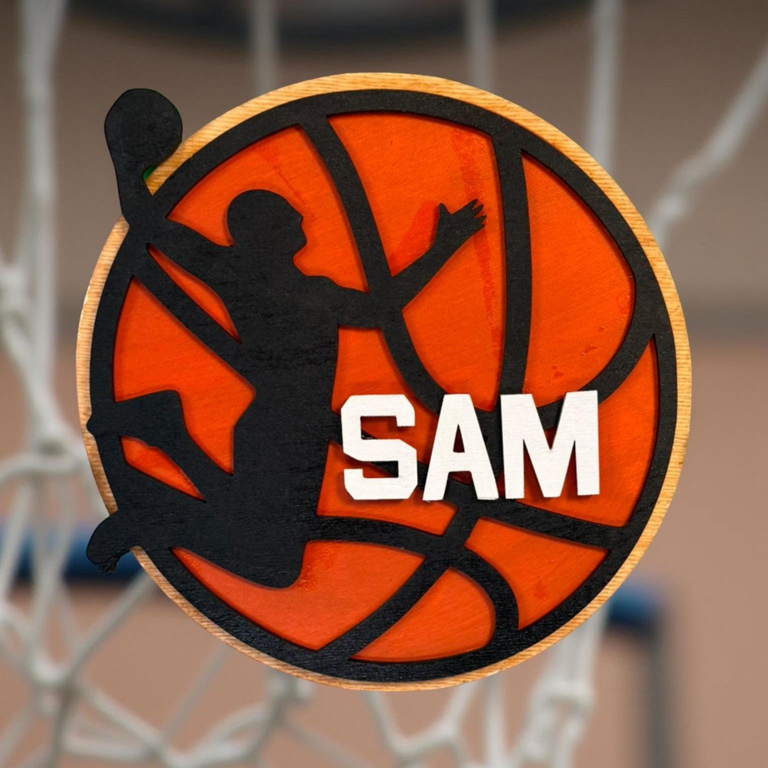 Personalized Basketball Name Sign – Custom Layered Wood Wall Decor – Sports Room Gift – 10", 12", or 14" Sizes