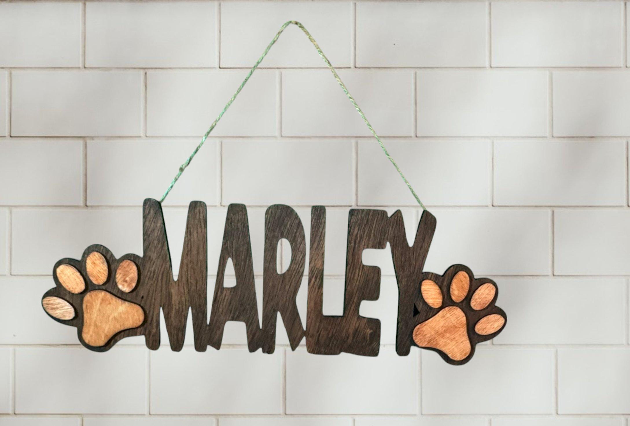 Personalized Wooden Pet Sign: Custom Paw Print Decor - Thumbnail 5