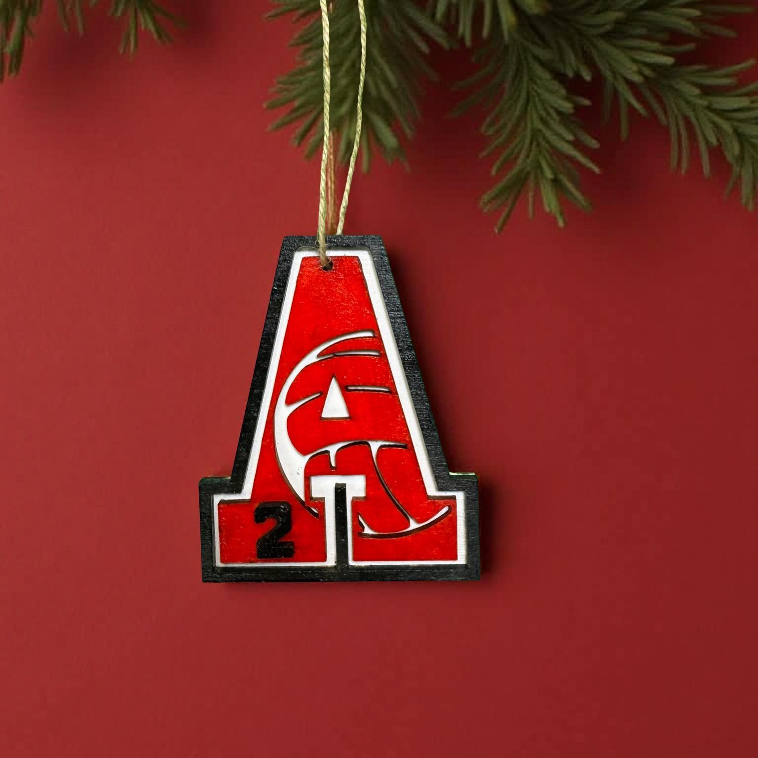 Personalized Volleyball Ornament – Custom Letter & Jersey Number – Team Colors – 4” Multi-Layered Wood Sports Christmas Decoration - Thumbnail 5