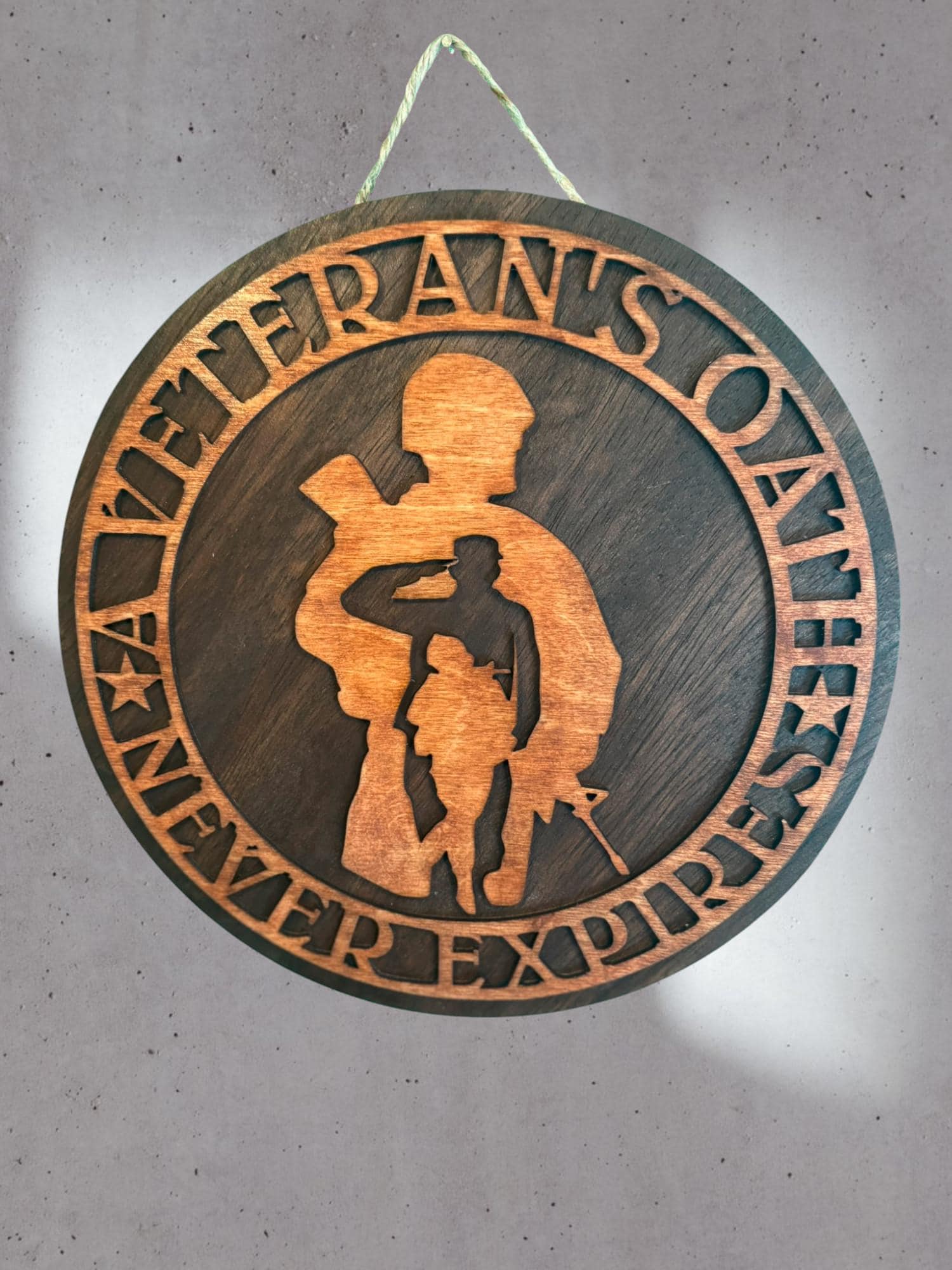Handcrafted Wooden Veteran Sign: Military Oath Wall Decor - Thumbnail 3
