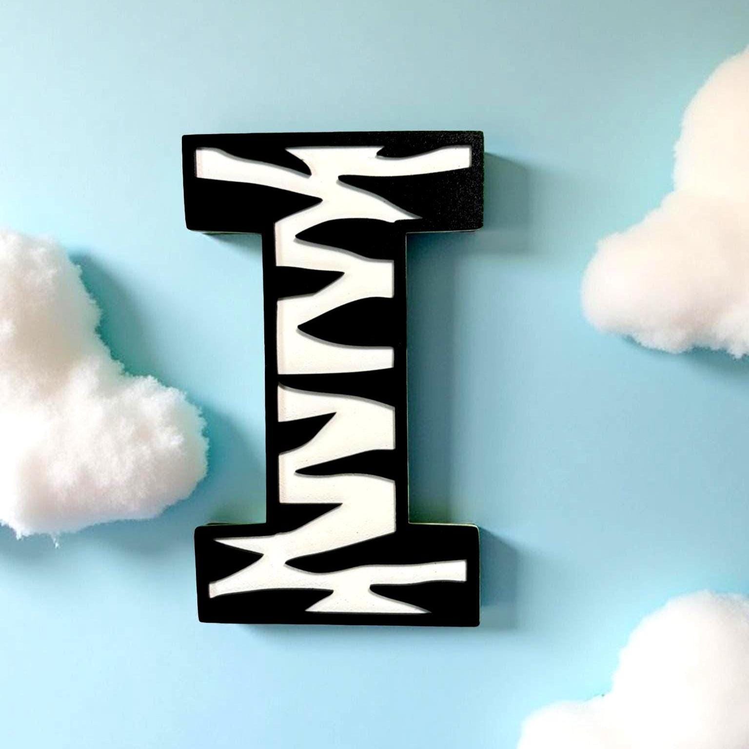 Personalized Zebra Letter Sign | Custom Animal Print Wall Decor | Multi-Layered  - Thumbnail 6