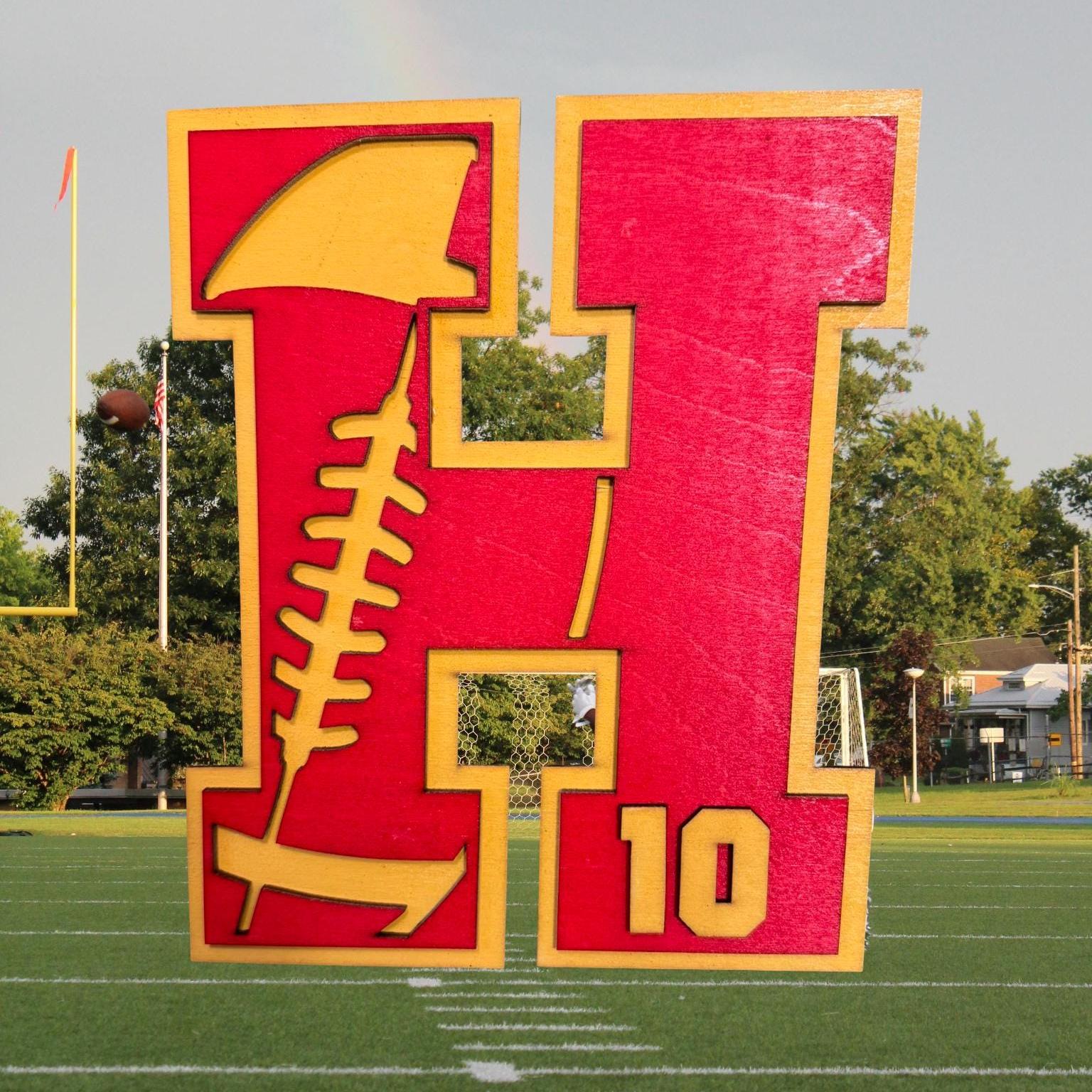 Custom Football Letter Sign – Personalized 12" Wooden Wall Decor – Jersey Number & Team Colors – Player Room Sign – Coach Gift - Thumbnail 4