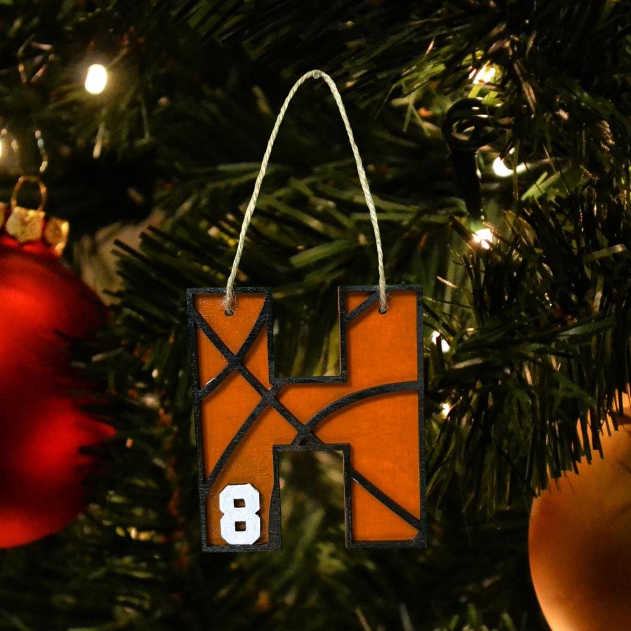 Personalized Basketball Ornament: Custom Jersey Number & Letter - Thumbnail 3