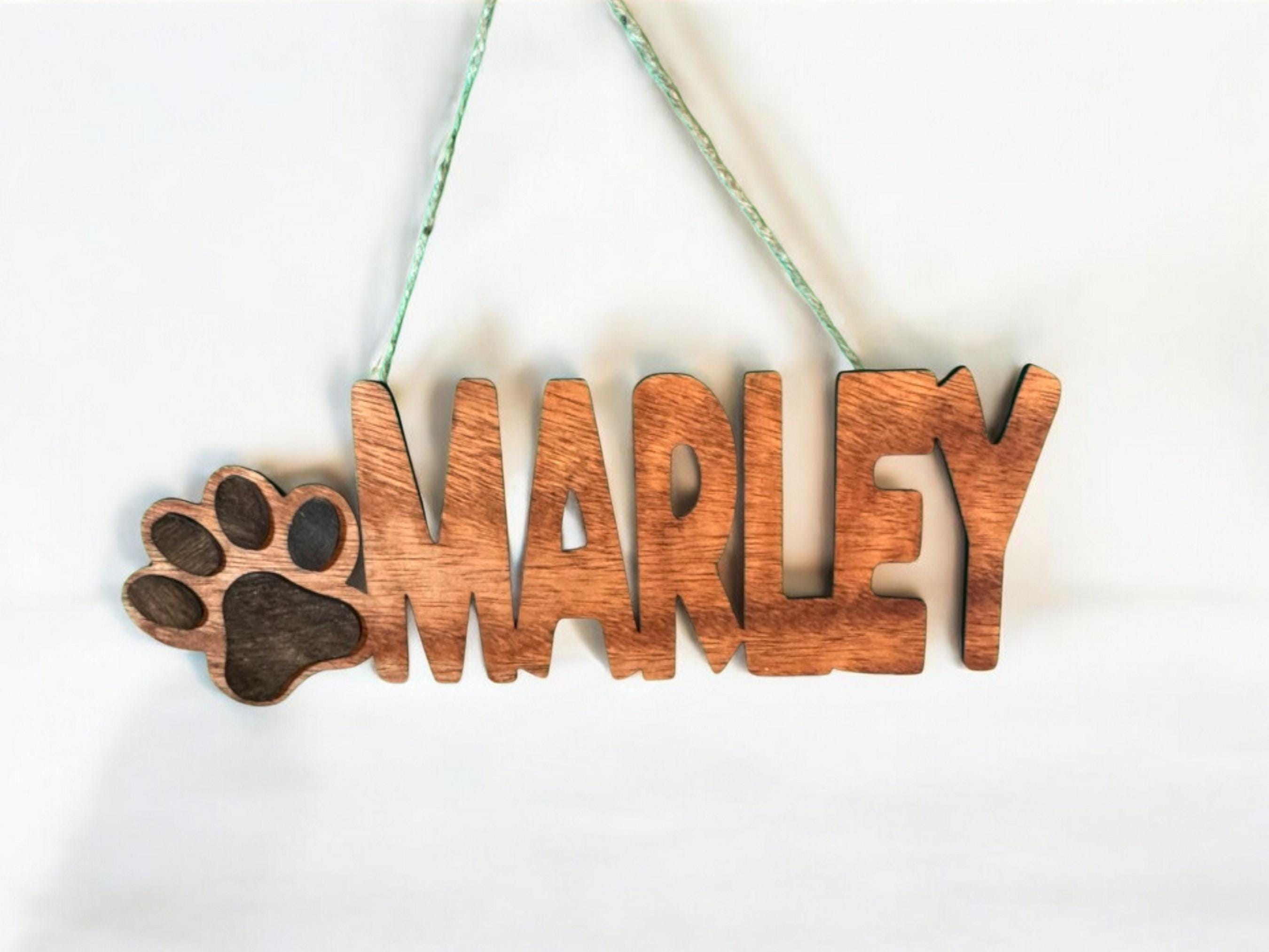Personalized Wooden Pet Sign: Custom Paw Print Decor - Thumbnail 6