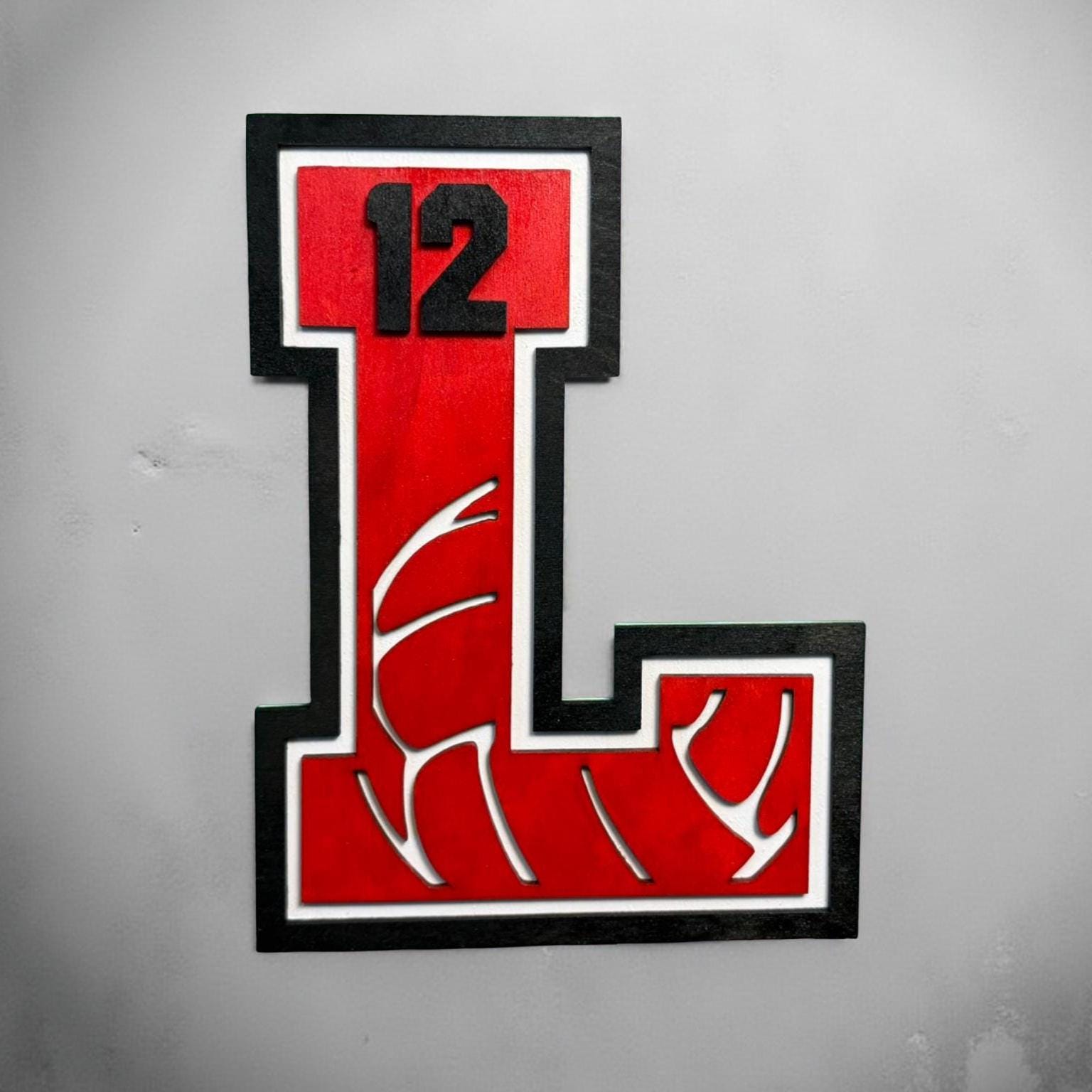 Custom Volleyball Letter Sign – Personalized 12" Wooden Wall Decor – Jersey Number & Team Colors – Sports Room or Coach Gift - Thumbnail 6