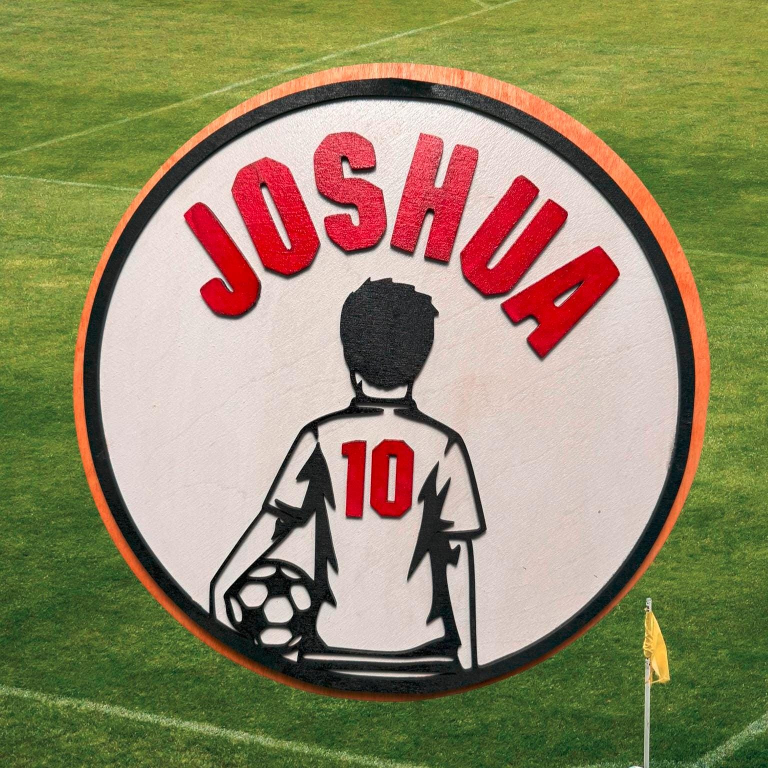 Custom Soccer Player Sign – Personalized Boy or Girl Wall Decor – 12" Wooden Name Sign – Handmade Sports Gift for Kids - Thumbnail 6