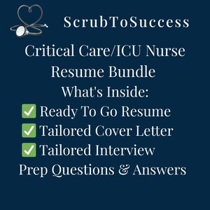 Critical Care ICU Nurse Resume | ATS-Friendly, Editable, Word Format | Instant Download