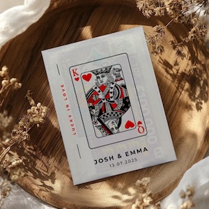 Pochettes de cadeaux de mariage personnalisées avec cartes à gratter | Porte-tickets de loterie, cadeau pour les invités « Lucky In Love »