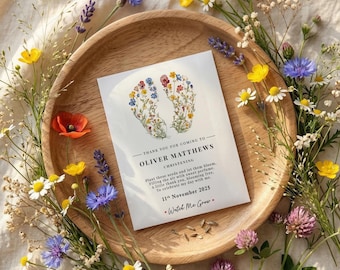 Personalised Christening Baptism Wildflower Seed Packets | Thank You Gifts | Watch Me Grow | Favours Packs | Holy Communion