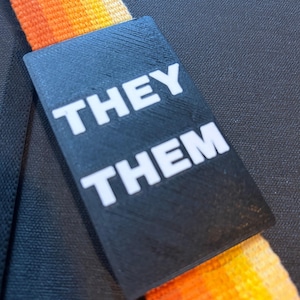 They/Them Pronoun Bag Flag – Backpack Charm, Travel Luggage Tag, Purse Strap Accessory