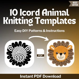 10 Icord Animal Wire Art Figure Templates PDF – Easy DIY Knitting Patterns with Instructions – Cute Yarn & Wire Creatures to Make