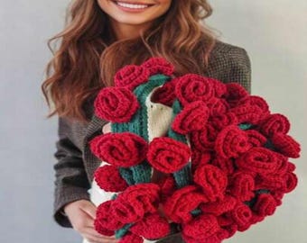 Crochet Rose Bouquet Blanket PDF Pattern – Handmade Floral Throw (Digital Download)