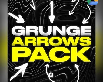 Paquete de 30 flechas animadas grunge: Edición de vídeo con gráficos en movimiento (descarga digital)