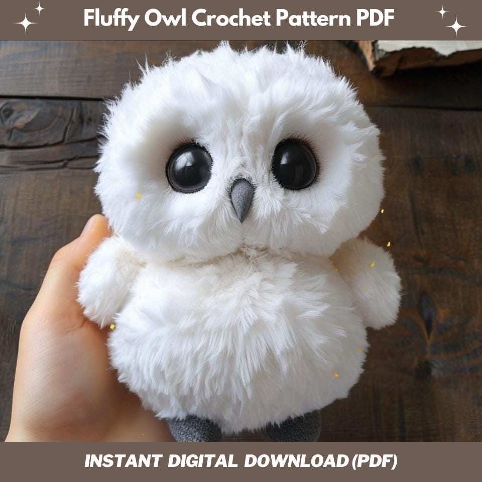 Fluffy Owl Crochet Pattern: Easy Amigurumi Plush Toy (PDF)