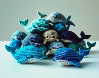Patrón de ballena amigurumi a crochet: PDF fácil para principiantes