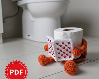 Toilet Paper Holder Amigurumi PDF – Funny Bathroom Decor Doll, Instant Download