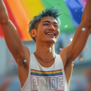 Rainbow Pride-tanktop, uniseks jersey tanktop, Gay Pride-shirt, LGBTQ+-kleding, Rainbow-tanktop
