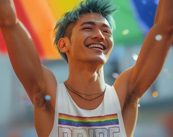 Rainbow Pride Tank Top, Unisex Jersey Tank, Gay Pride Shirt, LGBTQ+ Apparel, Rainbow Tank