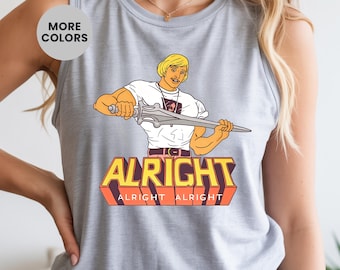Divertente canotta vintage He-Man retrò anni '80 con grafica meme, nostalgia, spada, senza maniche, estate, cultura pop, regalo, palestra
