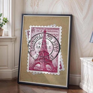 1939 Frankreich Paris Eiffelturm Briefmarke, Vintage Reise Poster, Reise Stempel Druck, Frankreich Wandkunst, Architektur Stempel Art