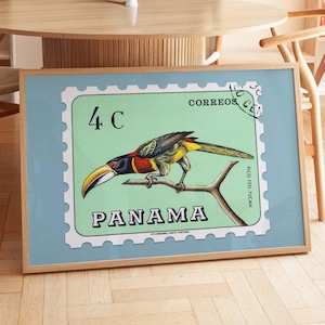 Vintage Toucan Panama Poster: Retro Bird Print (Digital Download)