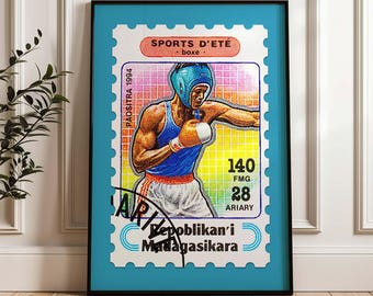 Lámina de boxeo vintage: decoración de pared para gimnasio (descarga digital)
