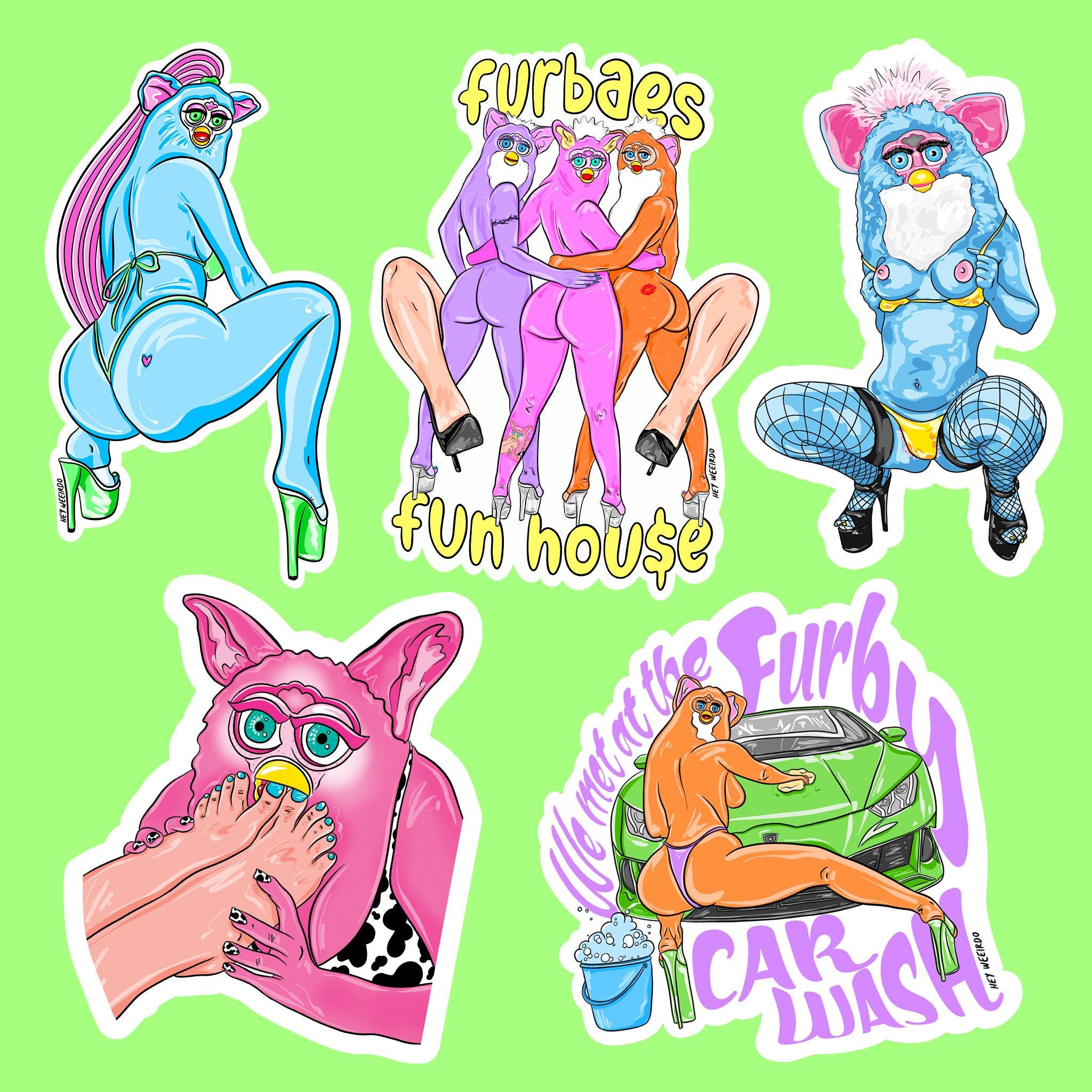 Frisky Furbies STICKER PACK - Die Cut Vinyl, Laptop Sticker, Furby ...