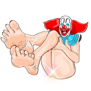 CLOWN FEET - Crop Tee, graphic shirt, funny shirt, weird, wtf, surreal, clown, feet, clown shoes, bozo