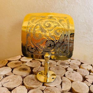 Porta carta igienica in ottone marocchino fatto a mano - Apparecchio da bagno vintage a parete - Porta carta igienica in ottone massiccio non laccato dal Marocco