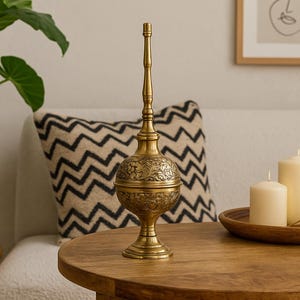 Handmade Moroccan Brass Rosewater Sprinkler – Vintage Islamic Decor Bottle, Eid Gift, Wedding or Perfume Use, Boho Moroccan Home Accent