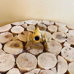 Handcrafted Moroccan Brass Mini Cannon – Vintage-Style Desk Sculpture & Collectible Cannon Decor – Gift for Him or her Office Display