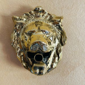 モロッコ真鍮ライオンヘッド水栓 - ヴィンテージ屋外壁掛け蛇口、ソリッド真鍮ガーデン蛇口、装飾的なライオンの口噴水ノズル