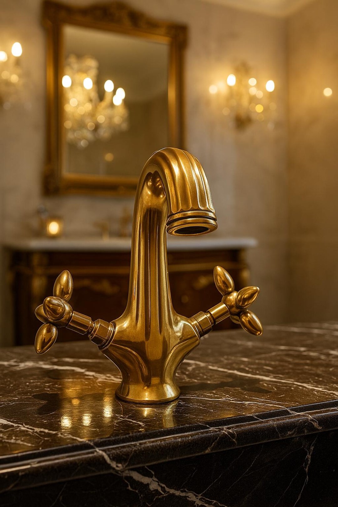 Handmade Moroccan Brass Faucet – Antique Solid Brass Mixer Tap for ...