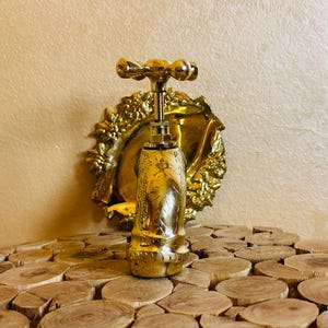 Vintage Moroccan Brass Faucet - Unlacquered Wall Mount Faucet for Bathroom & Kitchen - Solid Brass Antique faucet , Gold Finished faucet