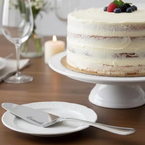 Paletta per torta acciaio personalizzata con incisione del nome o dell'azienda