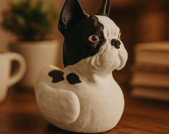 French Bullduck Figurine: 3D Printed Desk Decor