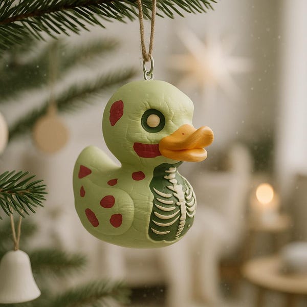 Baumhalter - 3D gedruckte Zombie Enten-Figur: Gruseliges Halloween-Dekor - Baumdekoration