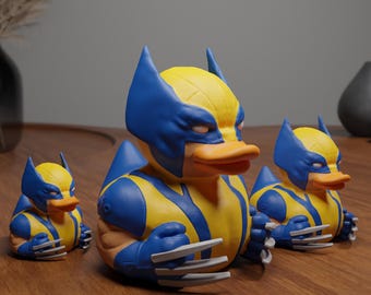 ウルヴァリンダックの置物：3Dプリントのスーパーヒーローデスクデコレーション