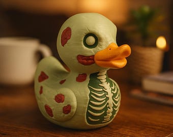 3D Printed Zombie Duck Figurine: Spooky Halloween Decor - Tree Decoration