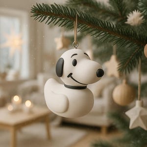 Adorno para árbol - Figura de Snoopy el Pato: Decoración de escritorio con temática canina impresa en 3D, decoración para árbol