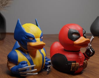 Set de Deadpool y Wolverine: figuras de superhéroes impresas en 3D
