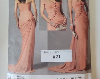 Vogue V2890 Formal Gown Sewing Pattern from Bellville Sassoon, Sizes: 8-10, Used