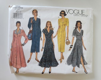 Patron de couture de robe Vogue 1149 vintage, non coupé, tailles 12-14-16