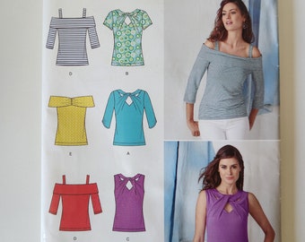 Simplicity 0248 Misses' Knit Top Sewing Pattern, Uncut Sizes 12-14-16-18-20