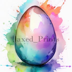 Pastell Osterei auf Premium Papier Poster | Skizze | Aquarell | digitale Kunst | Spritzwasser | ohne Rahmen | bunt | Feiertag | Frühling