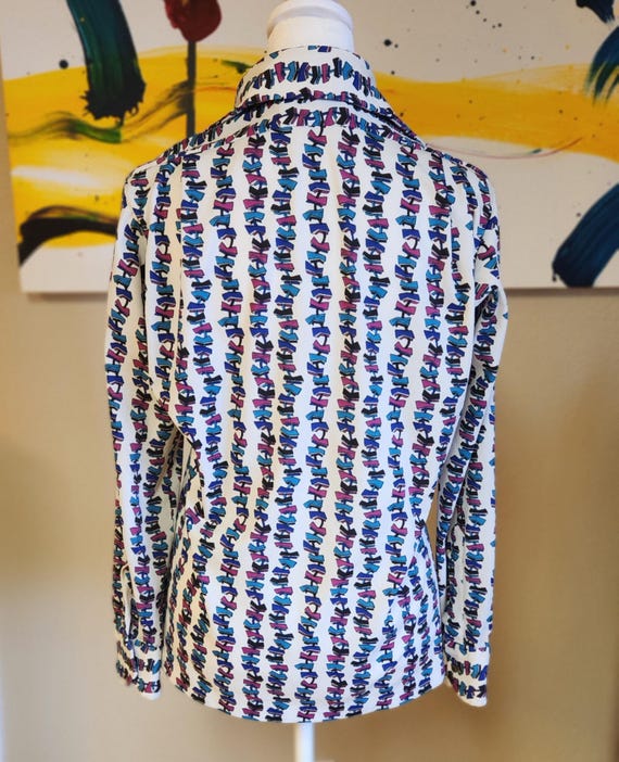 Emilio Pucci for Chesa 70s button front shirt.   … - image 2